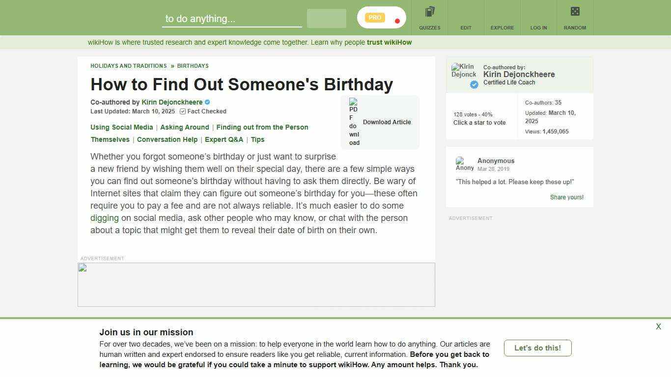4 Ways to Find Out Someone's Birthday - wikiHow